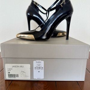 Jason Wu Black Heels with Gold Tips